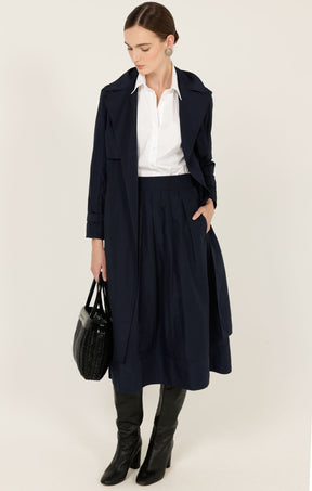 Skirts Multi Occasion PLEATED A-LINE SKIRT IN NAVY