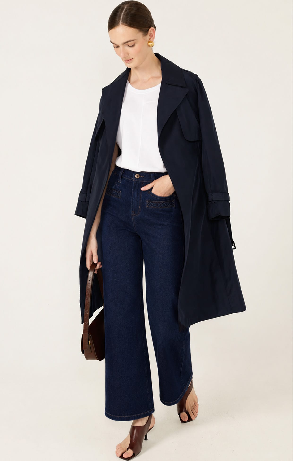 Pants Multi Occasion FREYA WIDE LEG PLAIT POCKET JEAN IN PALISADE BLUE