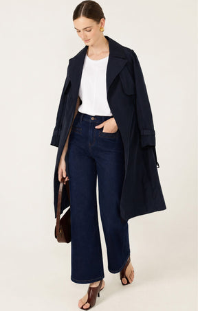 FREYA WIDE LEG PLAIT POCKET JEAN IN PALISADE BLUE