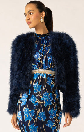 Jackets Multi Occasion LUXE FEATHER JACKET IN NAVY