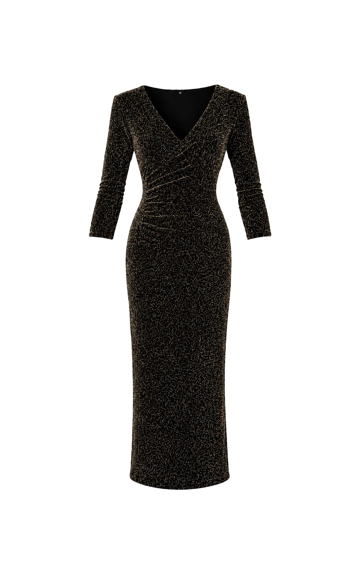 Dresses Events LENORA MIDI DRESS IN BLACK GOLD