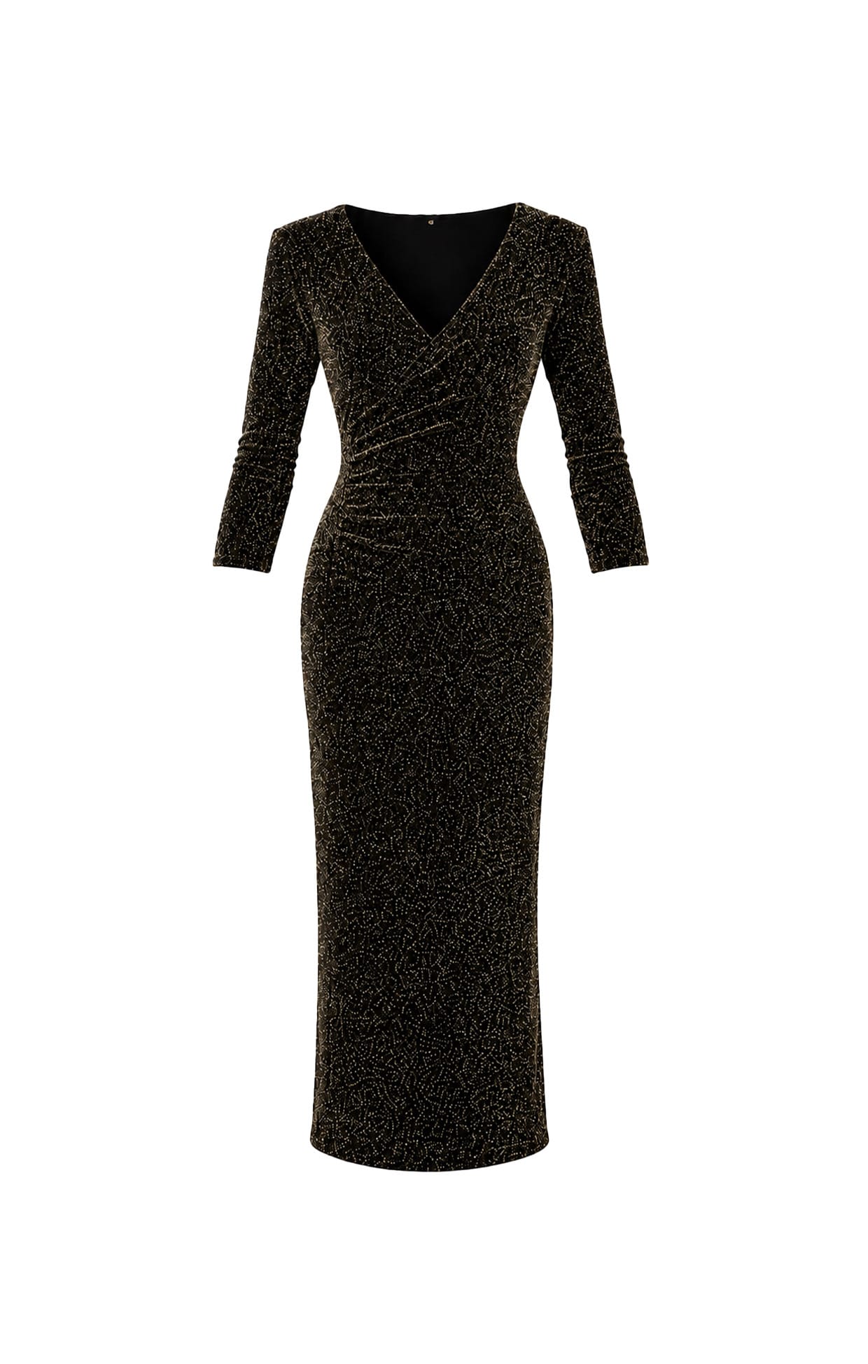 Dresses Events LENORA MIDI DRESS IN BLACK GOLD