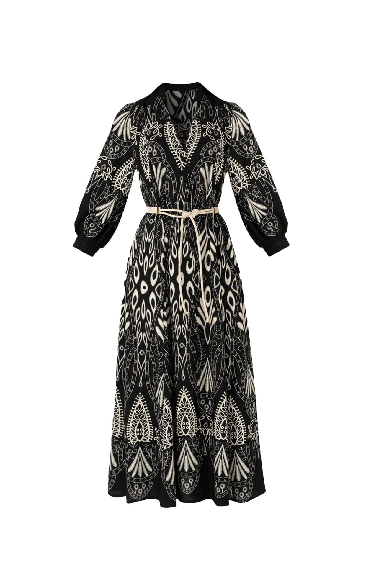 Dresses Multi Occasion INDIE SHIRTMAKER DRESS IN BLACK CREAM