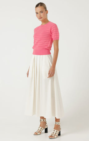 Knitwear EYELET KNIT TOP IN MELON