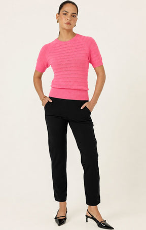 Knitwear EYELET KNIT TOP IN MELON