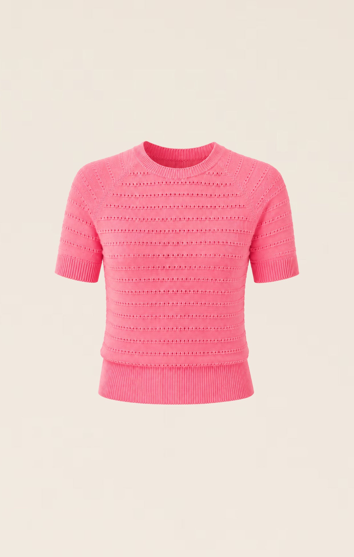 EYELET KNIT TOP IN MELON