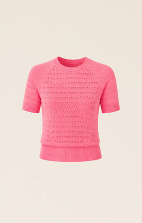EYELET KNIT TOP IN MELON