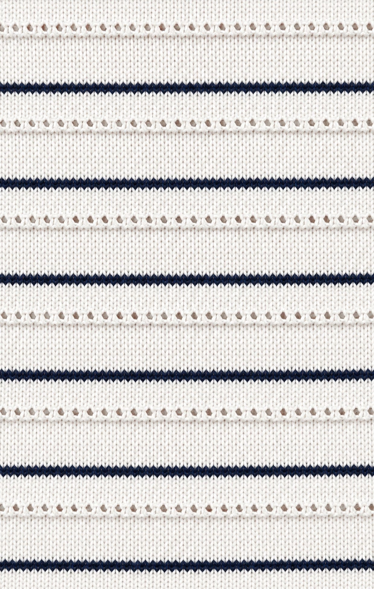 Knitwear EYELET STRIPE KNIT TOP IN WHITE AND NAVY