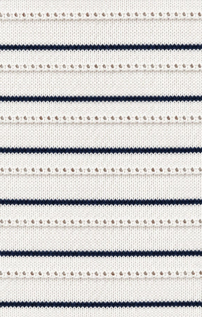 Knitwear EYELET STRIPE KNIT TOP IN WHITE AND NAVY