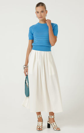 Knitwear EYELET KNIT TOP IN SKY