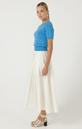 Knitwear EYELET KNIT TOP IN SKY