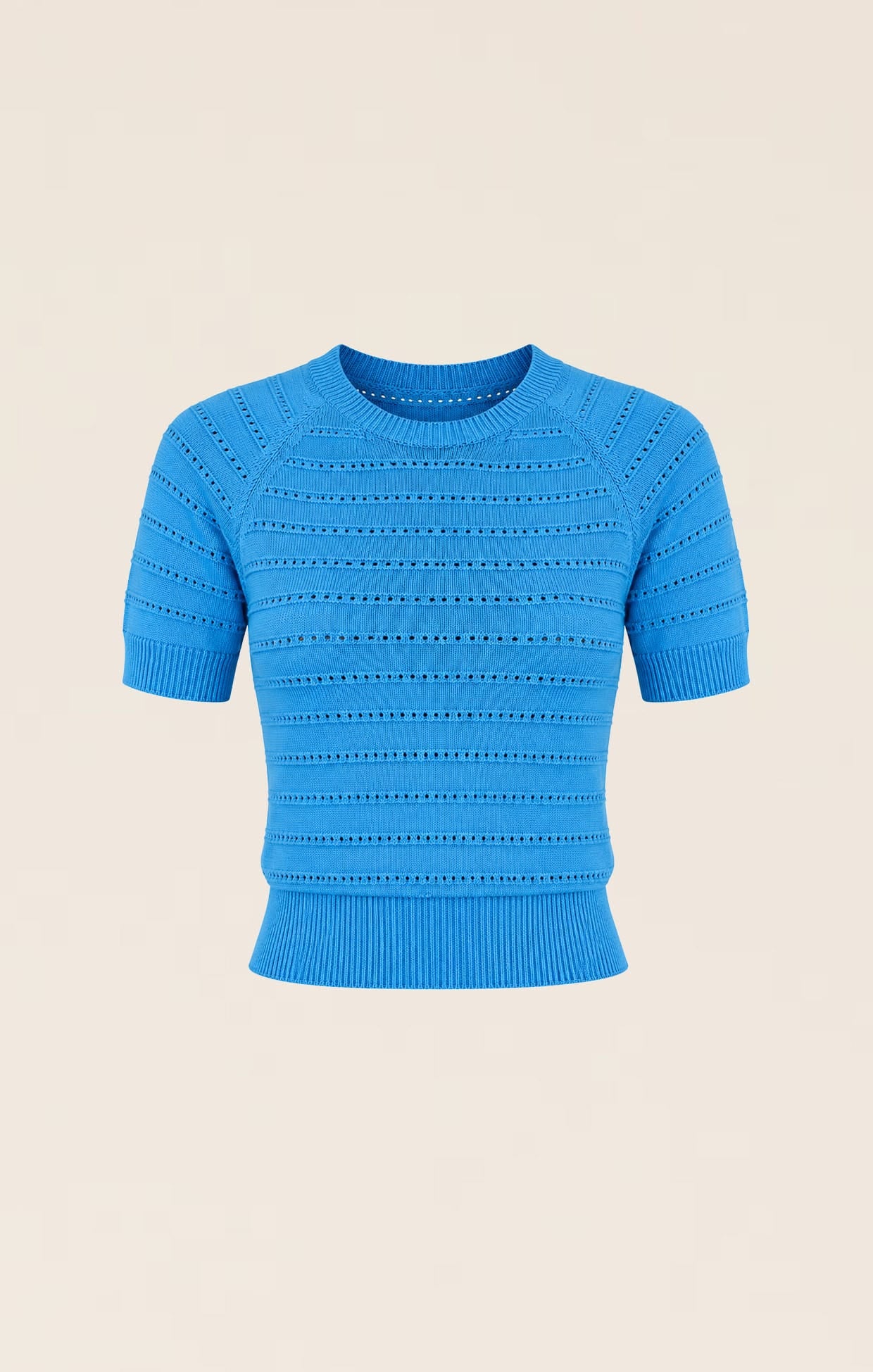 Knitwear EYELET KNIT TOP IN SKY