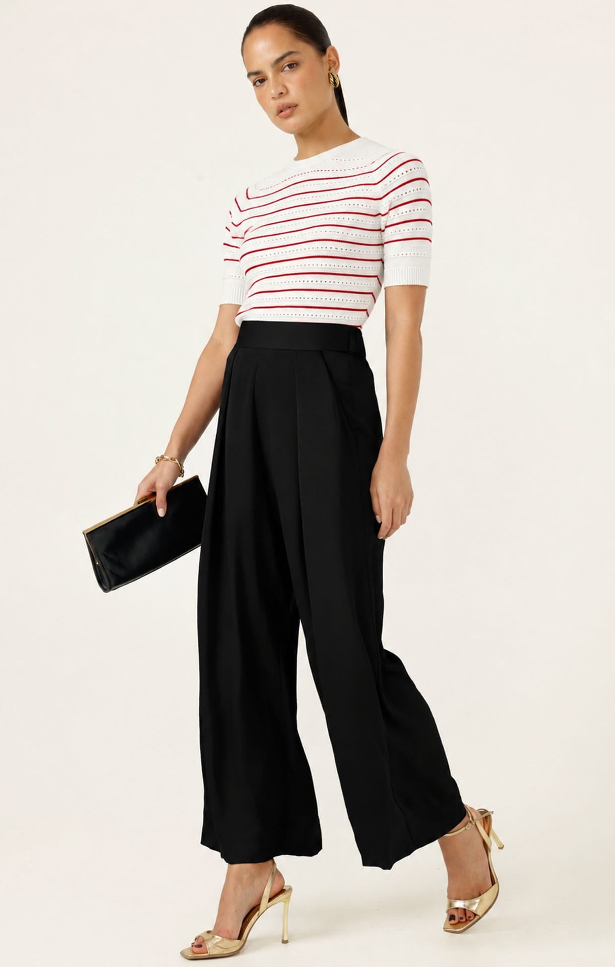 LUXE PLEATED TROUSER IN BLACK