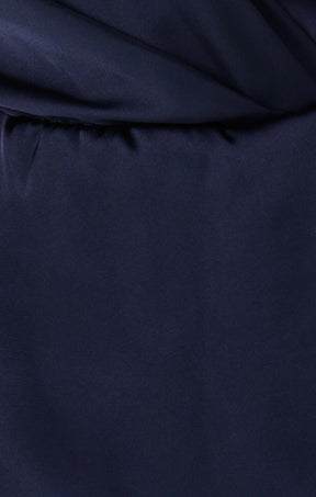 Tops SATIN FAUX WRAP TOP IN NAVY