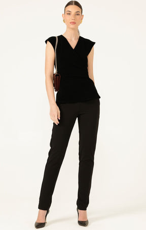 Tops FAUX WRAP PEPLUM TOP