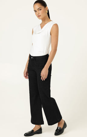 Pants Multi Occasion FREYA WIDE LEG JEAN IN BLACK