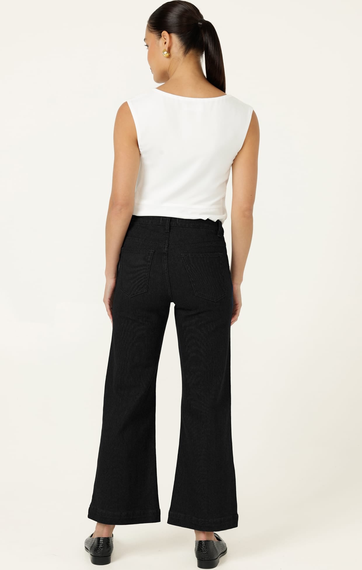 Pants Multi Occasion FREYA WIDE LEG JEAN IN BLACK