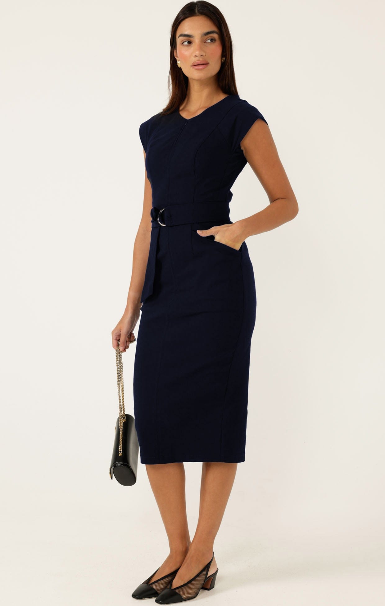 Dresses ZIP FRONT FITTED DRESS
