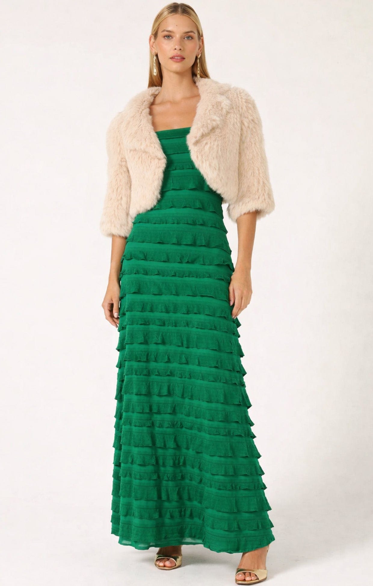 Jackets Multi Occasion LUXE FUR BOLERO IN OATMEAL