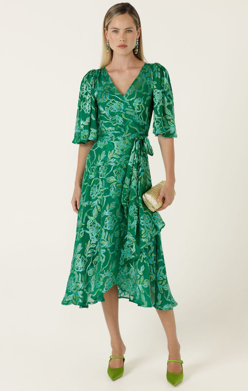 Dresses Events GARDEN MAZE WRAP DRESS