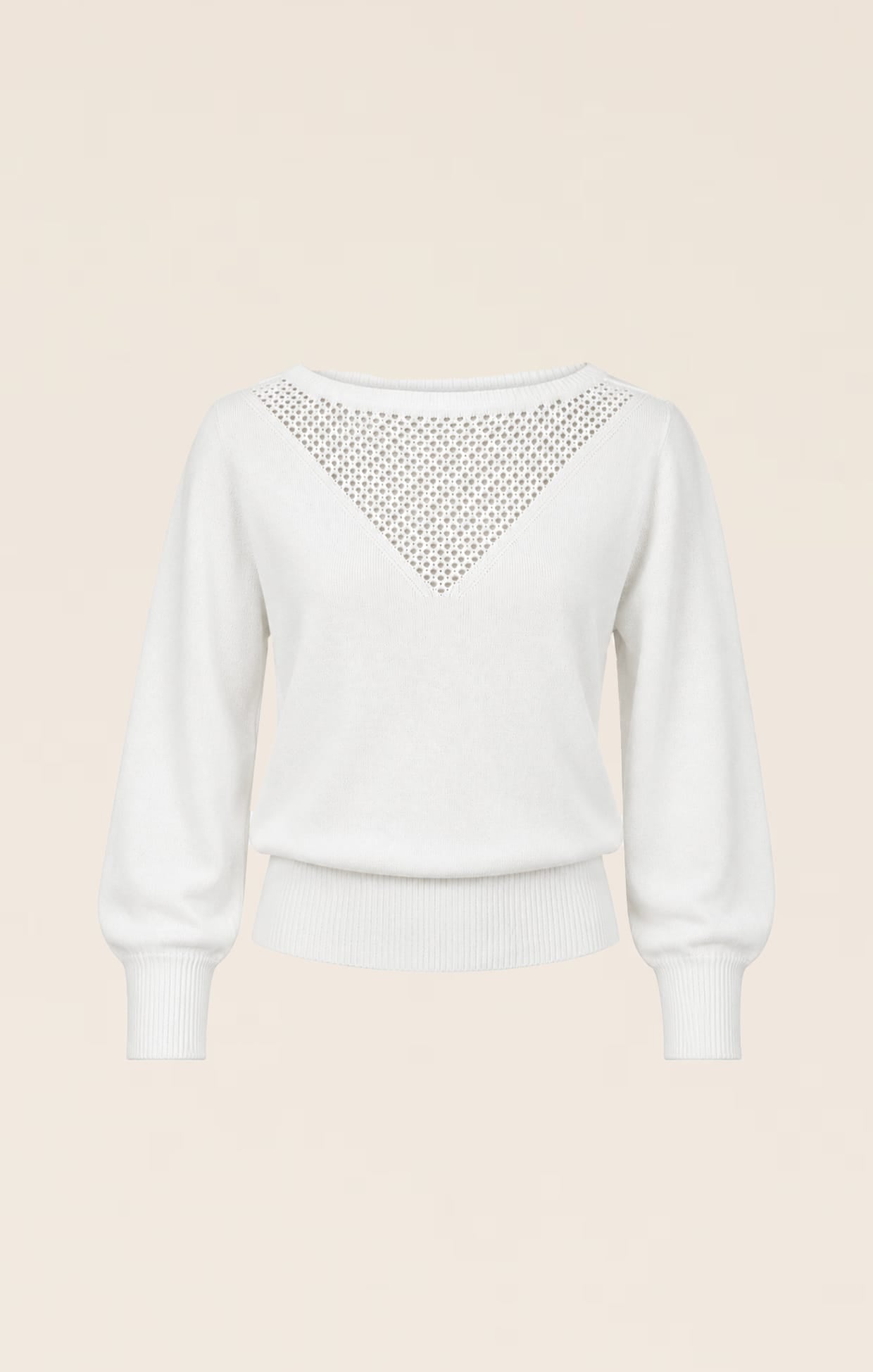 Knitwear CHLOE 3/4 SLEEVE KNIT TOP IN WHITE