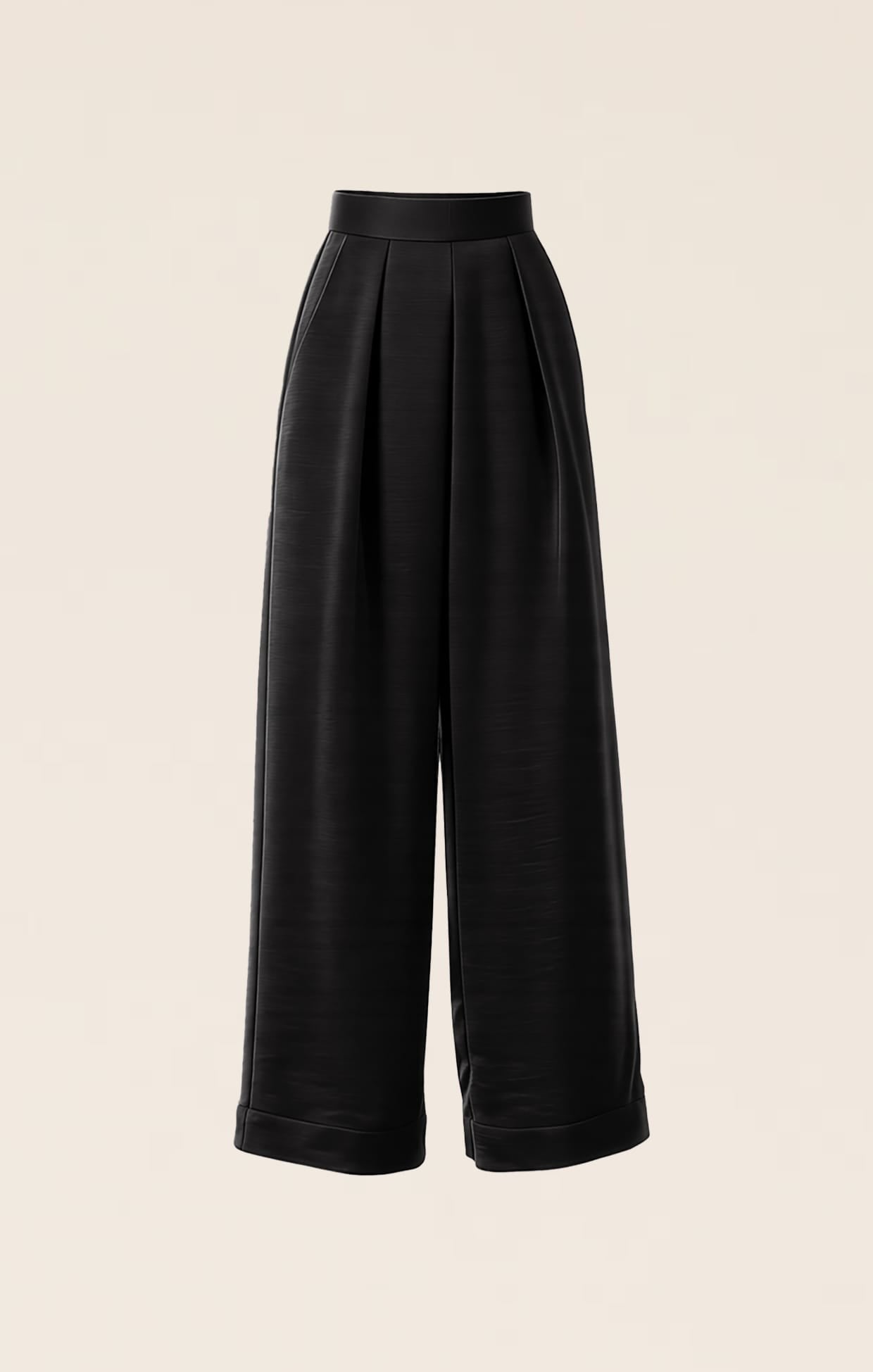 LUXE PLEATED TROUSER IN BLACK