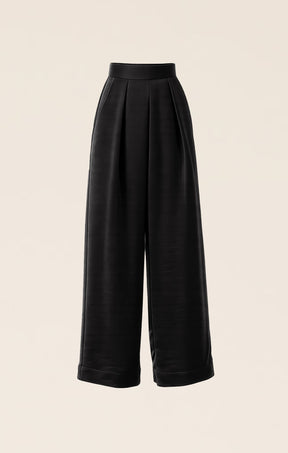 LUXE PLEATED TROUSER IN BLACK