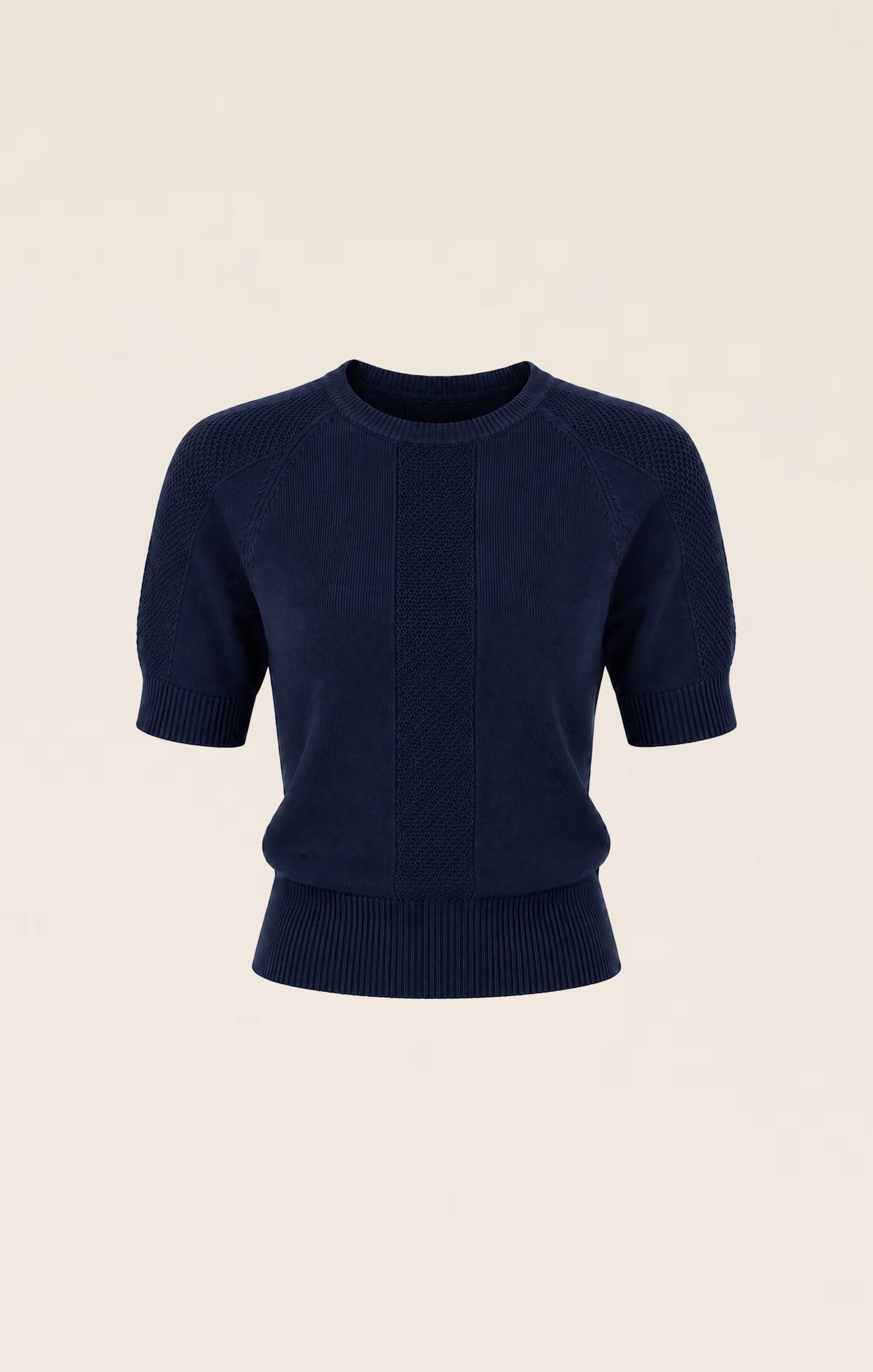 RAGLAN KNIT TOP IN NAVY
