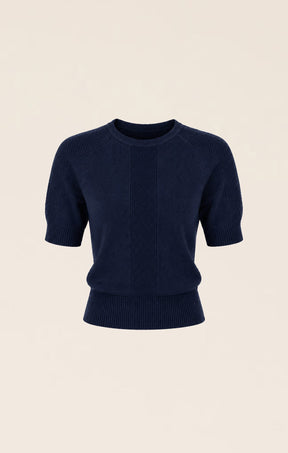 RAGLAN KNIT TOP IN NAVY