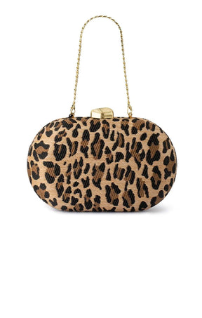 Bags OS / LEOPARD GISELLE WOVEN CLUTCH IN LEOPARD