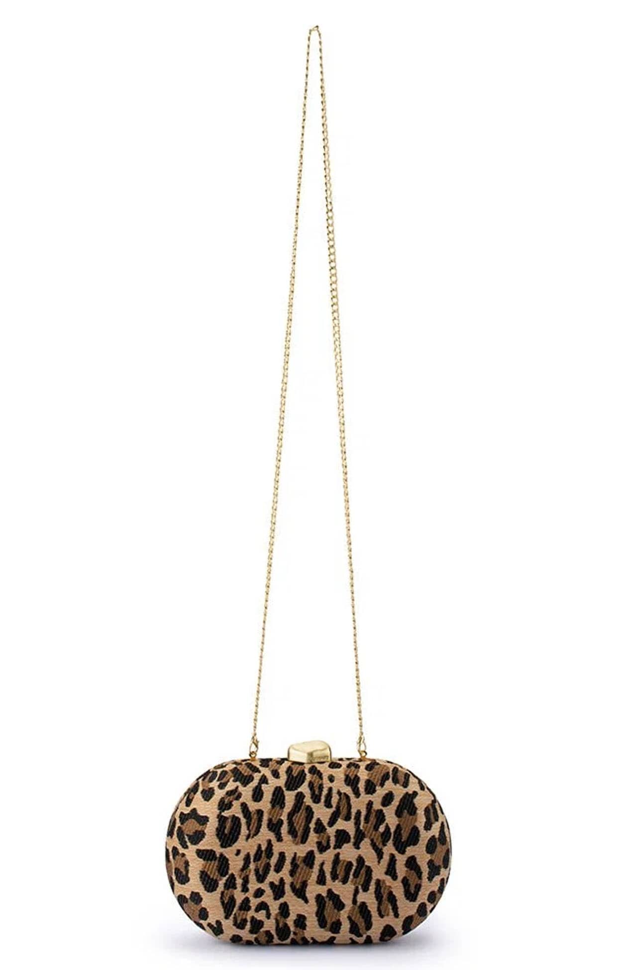 Bags OS / LEOPARD GISELLE WOVEN CLUTCH IN LEOPARD