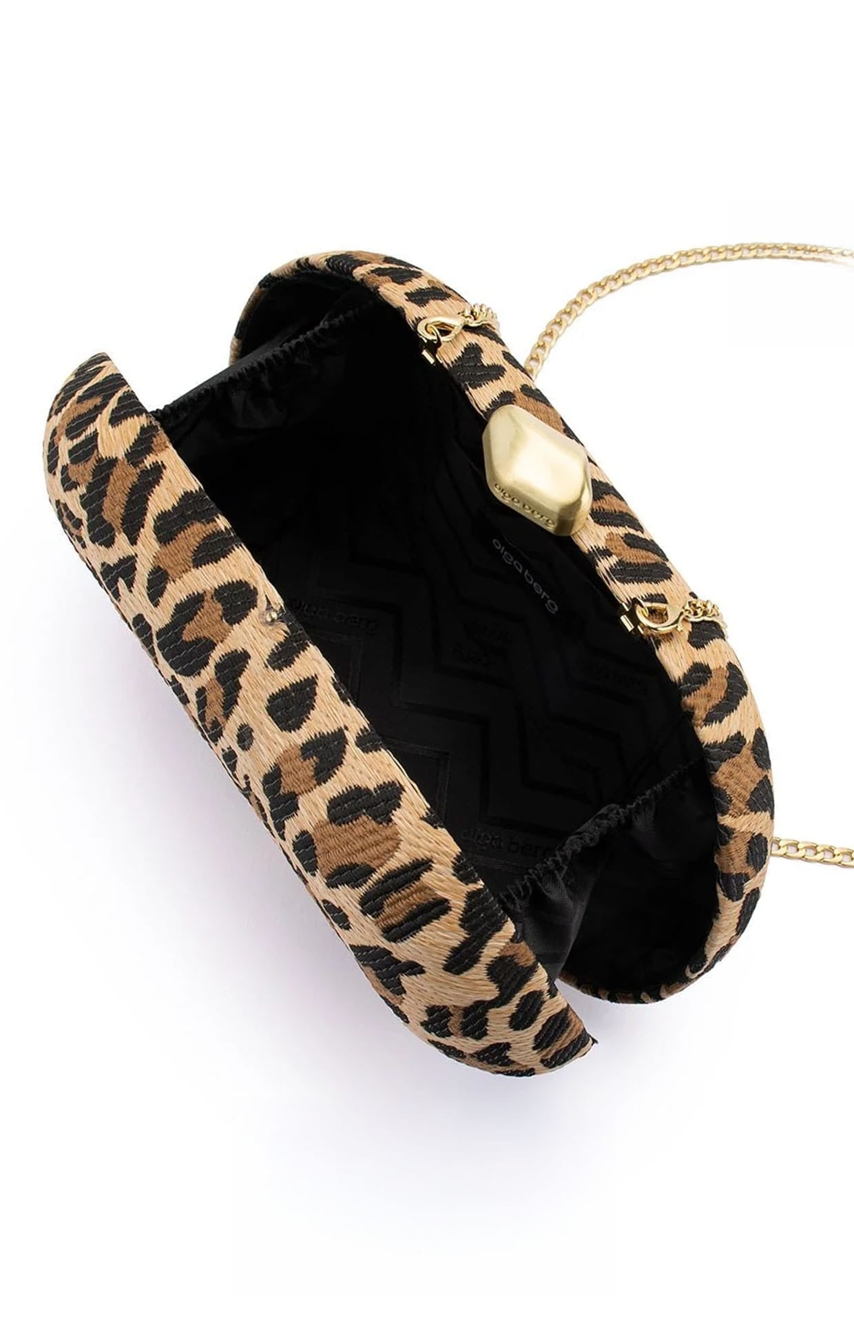 Bags OS / LEOPARD GISELLE WOVEN CLUTCH IN LEOPARD