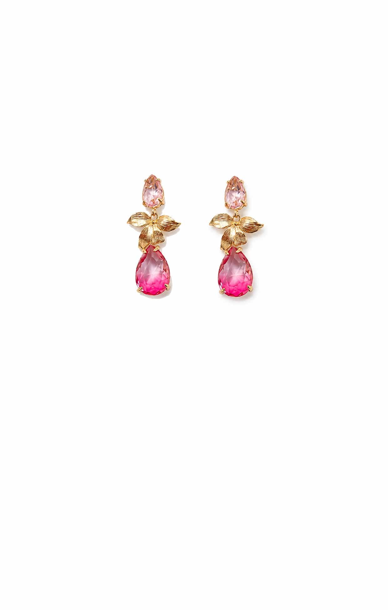 Earrings OS / LIGHT PINK AND MULTI PINK GRACIE FLOWER DROP EARRINGS IN LIGHT PINK AND MULTI PINK