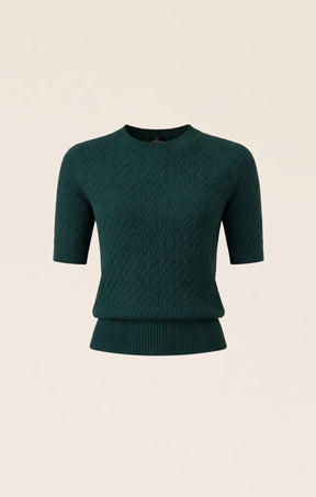 Knitwear SHORT SLEEVE GROVE KNIT TOP IN FOREST