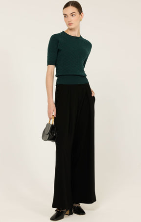 Knitwear SHORT SLEEVE GROVE KNIT TOP IN FOREST