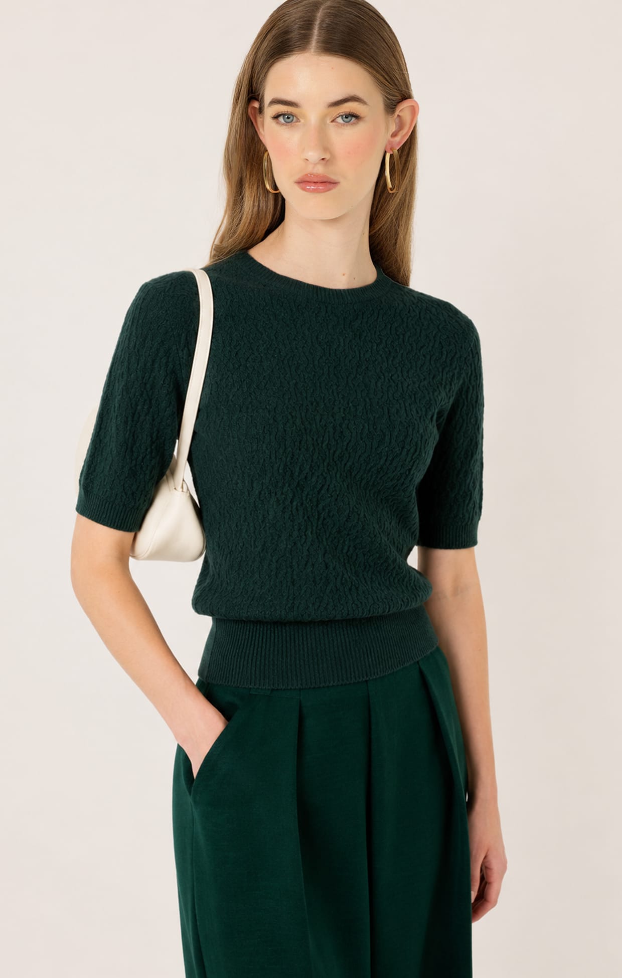 Knitwear SHORT SLEEVE GROVE KNIT TOP IN FOREST