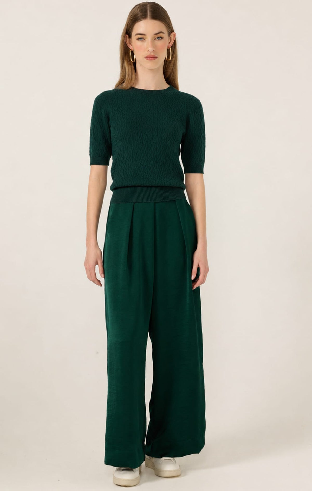 Knitwear SHORT SLEEVE GROVE KNIT TOP IN FOREST