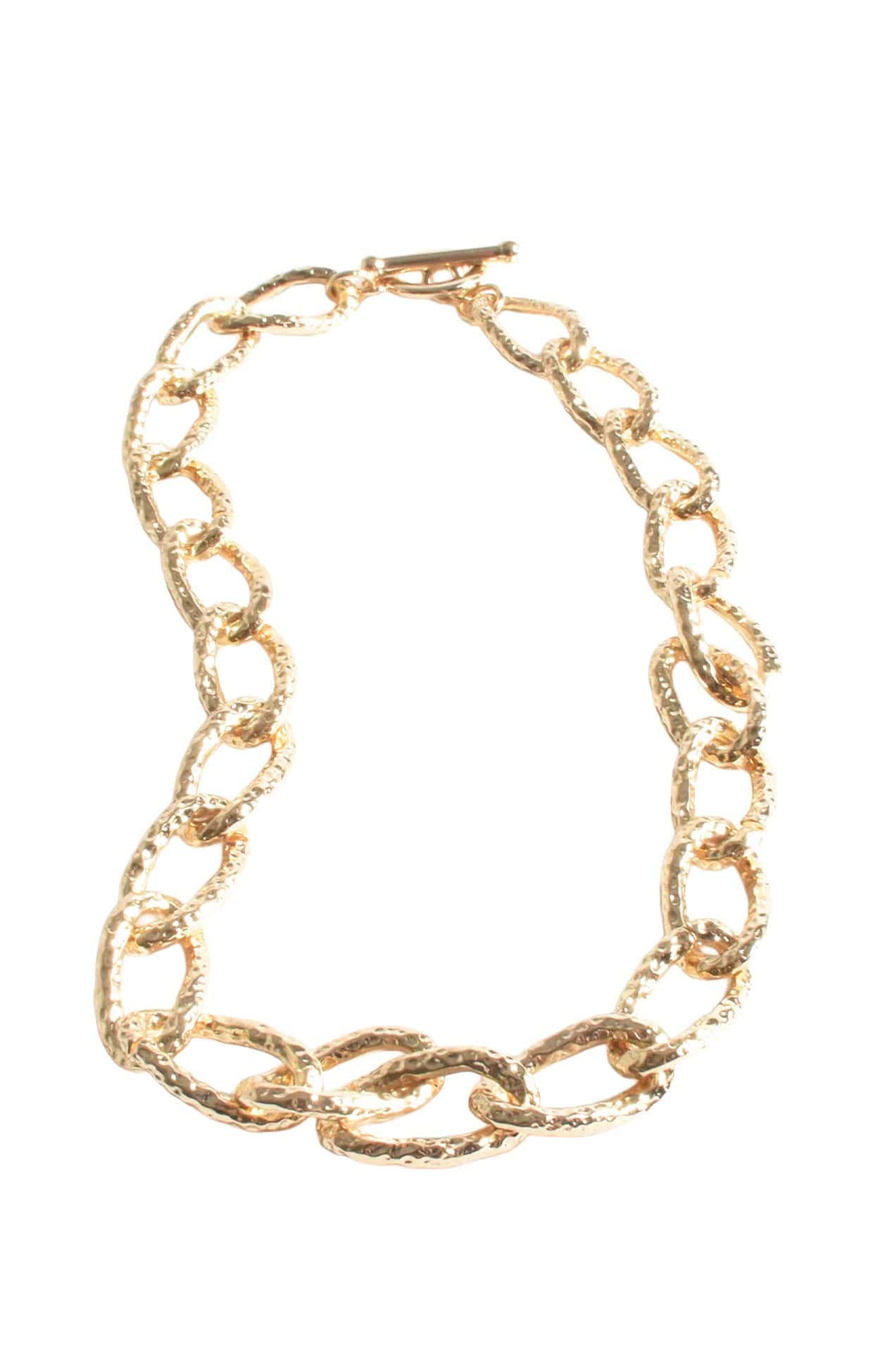 Necklaces OS / GOLD HAMMERED DETAIL NECKLACE IN GOLD