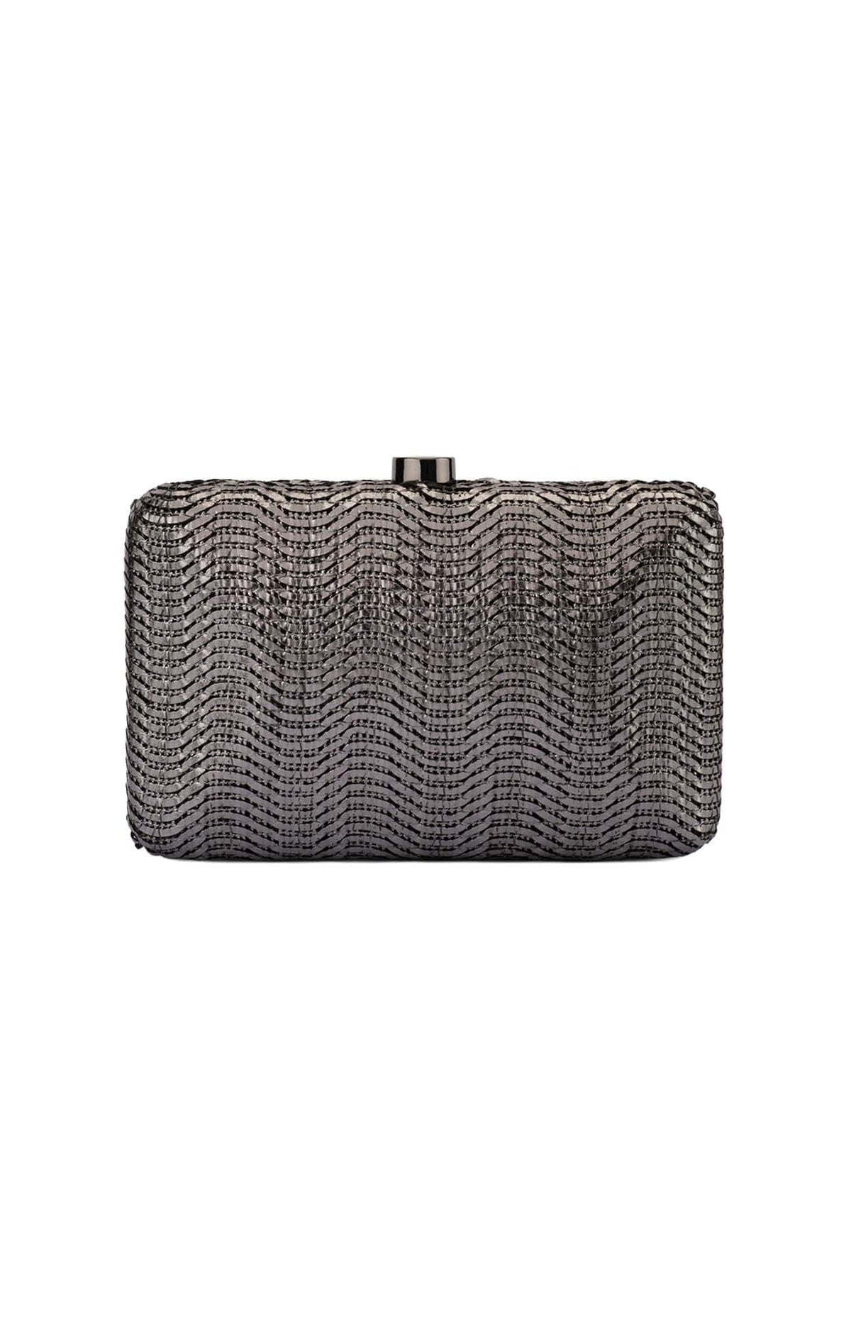 Bags OS / GUNMETAL HANNAH TEXTURED CLUTCH BAG IN GUNMETAL