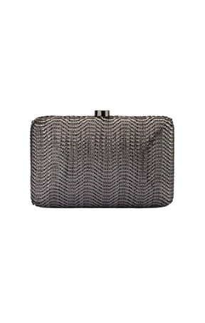 Bags OS / GUNMETAL HANNAH TEXTURED CLUTCH BAG IN GUNMETAL