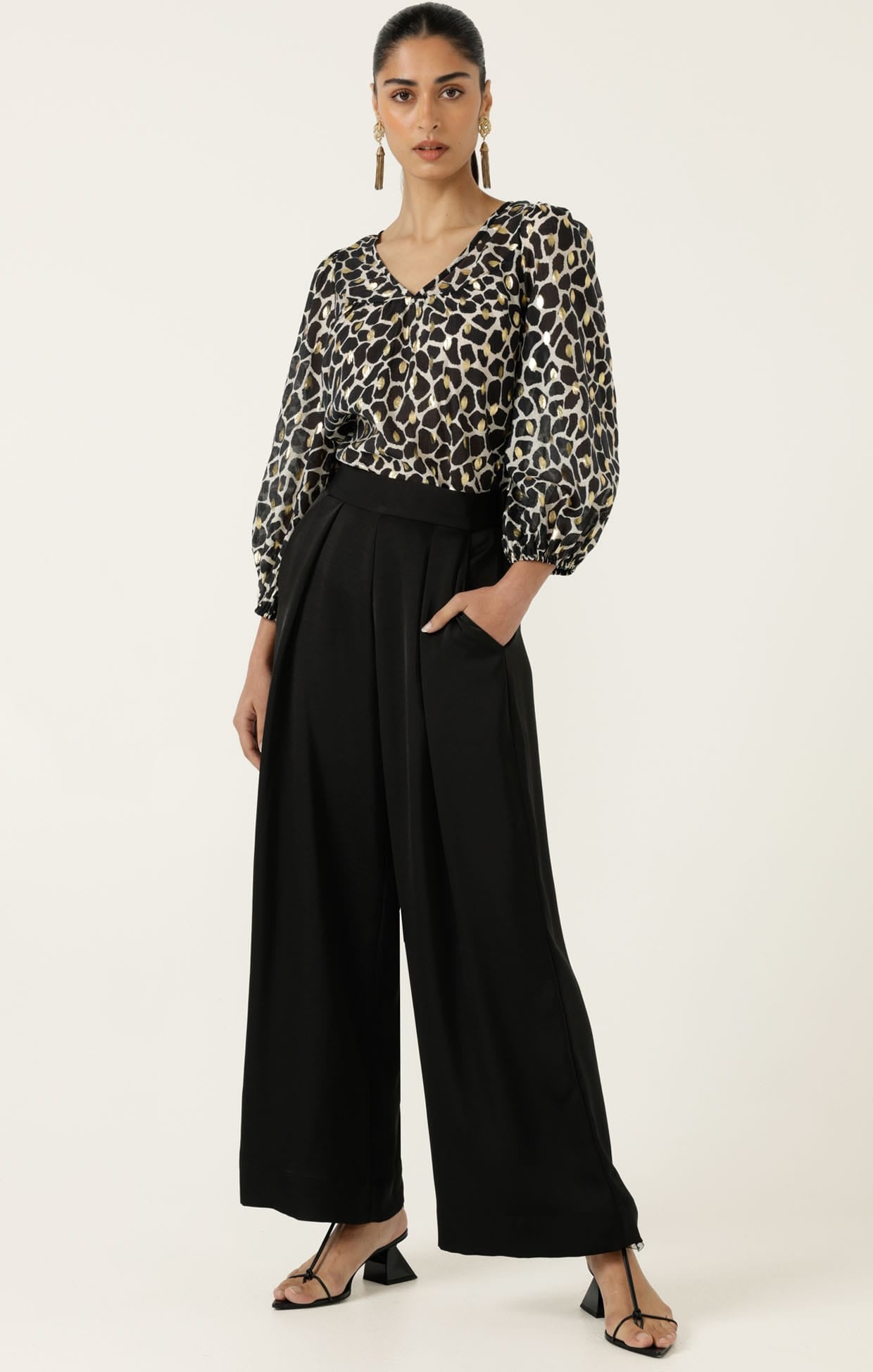 Pants Multi Occasion LUXE PLEATED TROUSER IN BLACK