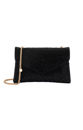 Bags OS / BLACK HATTIE CRYSTAL SHOULDRE BAG IN BLACK
