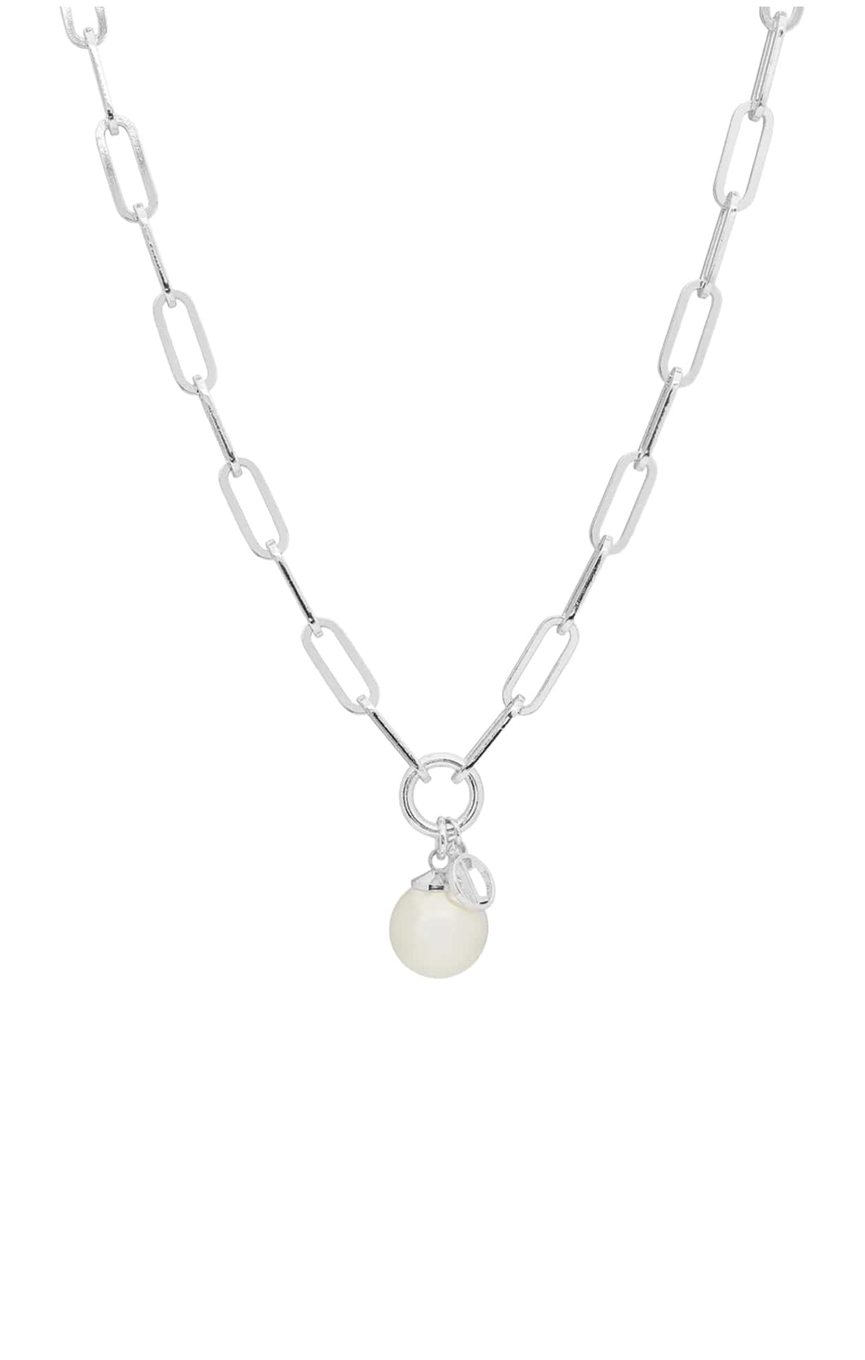 Necklaces OS / SILVER HAYLEY PEARL NECKLACE IN SILVER