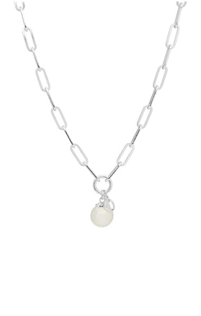 Necklaces OS / SILVER HAYLEY PEARL NECKLACE IN SILVER