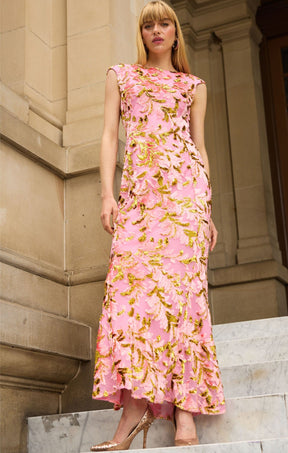 Dresses HEAVENLY HEIGHTS MAXI DRESS PINK GOLD