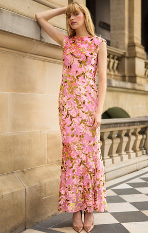 Dresses HEAVENLY HEIGHTS MAXI DRESS PINK GOLD