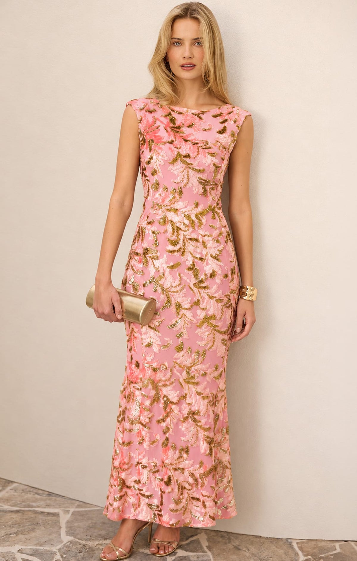 Dresses Events HEAVENLY HEIGHTS MAXI DRESS PINK GOLD