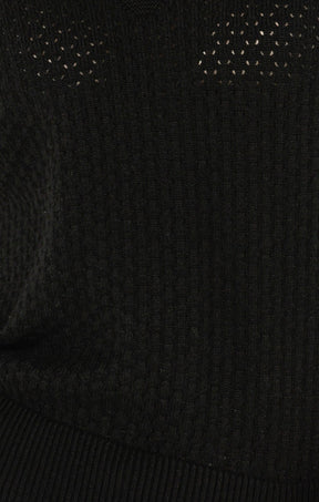 Knitwear HENLEY KNIT TOP IN BLACK