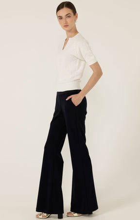 Knitwear HENLEY KNIT TOP IN IVORY