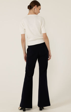 Knitwear HENLEY KNIT TOP IN IVORY